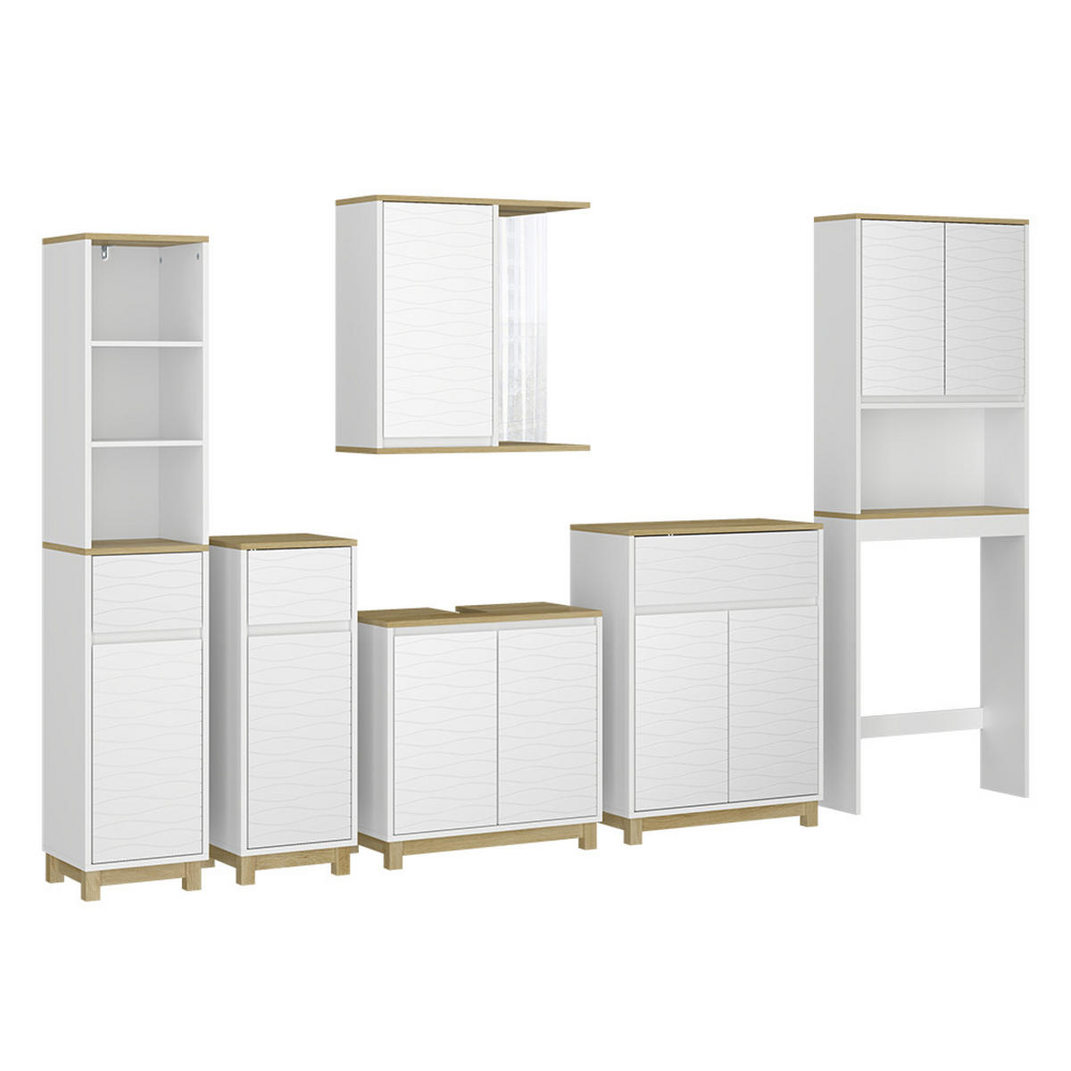 KOUPELNOVÝ NÁBYTEK Livia Bílá/dub - bílá/barva dubu, kompozitní dřevo (60/60/30cm) - Vicco