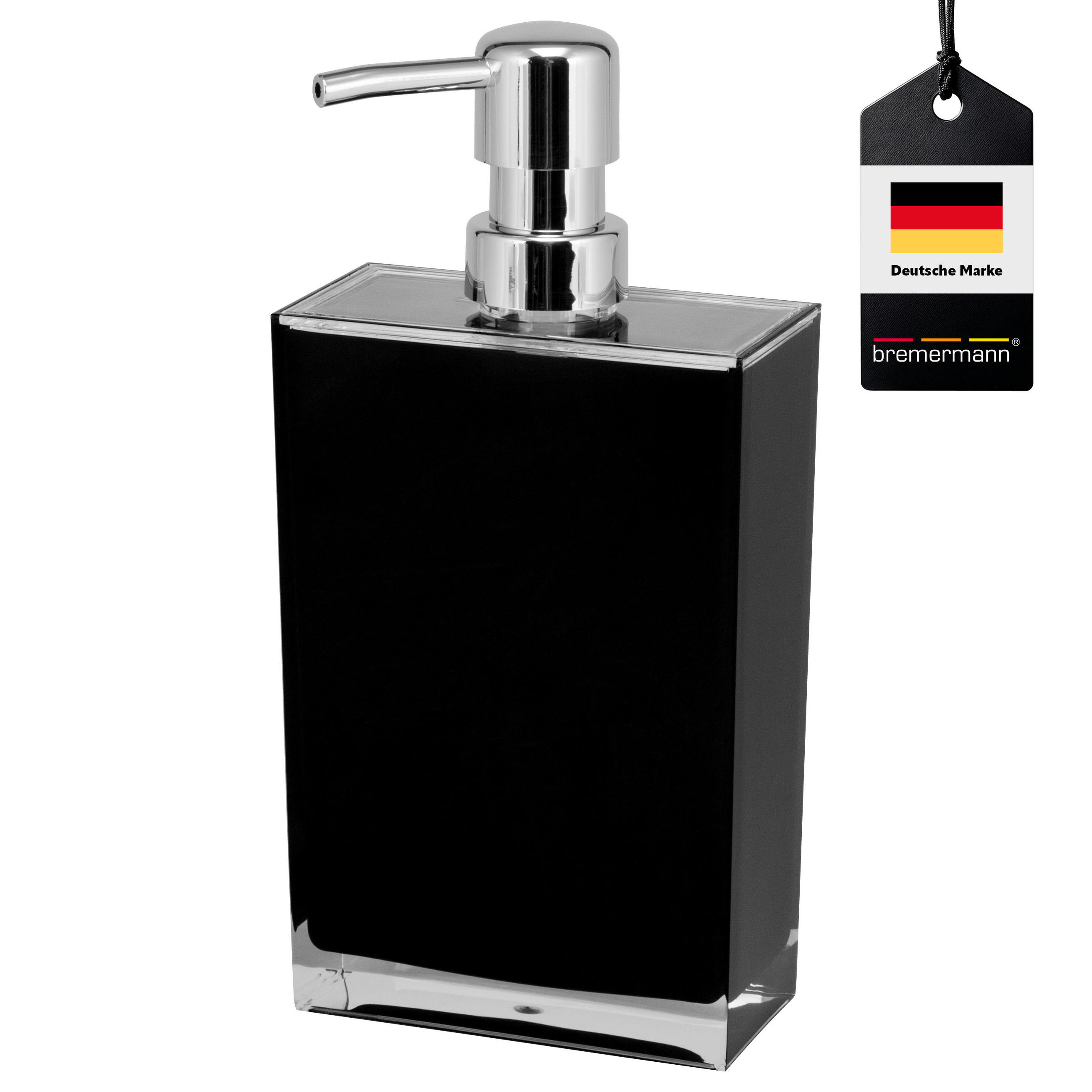SEIFENSPENDER 500 ml, schwarz, Kunststoff - Schwarz, Kunststoff (10/21/5cm) - bremermann
