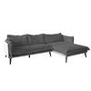 ECKSOFA QUENYA Grau Velvet - Schwarz/Grau, Textil (294/184cm) - KAWOLA