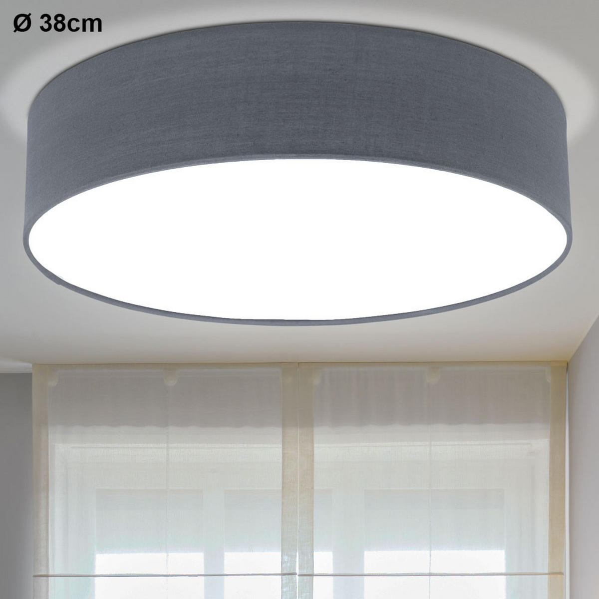 LED DECKENLEUCHTE REVILLA Grau - Grau, Metall (38/38/10cm)