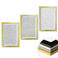 WANDBILDER 3er Set - 20x30 cm Goldrahmen - Helle Sandmusterstrukturen - Goldfarben, Kunststoff (20/30cm) - ArtPrintCave