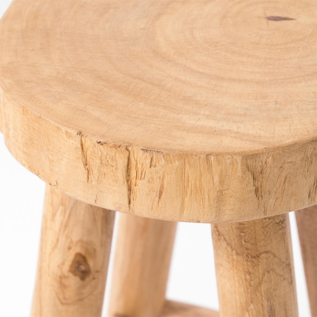 HOCKER Pinto Teakholz naturfarben - Naturfarben, Holz (30/50/30cm) - DESIGN DELIGHTS