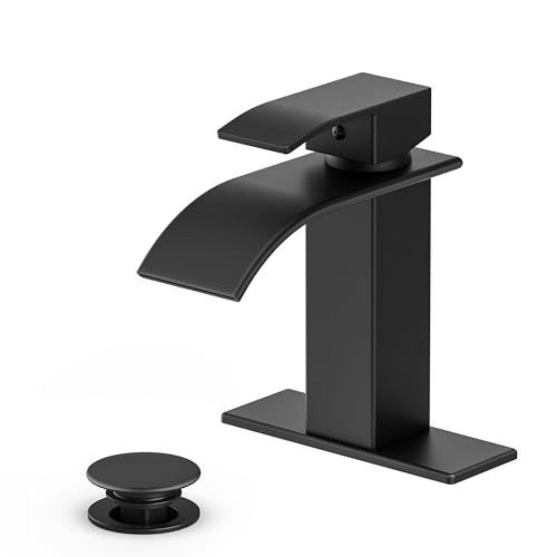 WASCHTISCHARMATUR – Schwarz – Edelstahl - Schwarz, Metall (27/6/23cm)