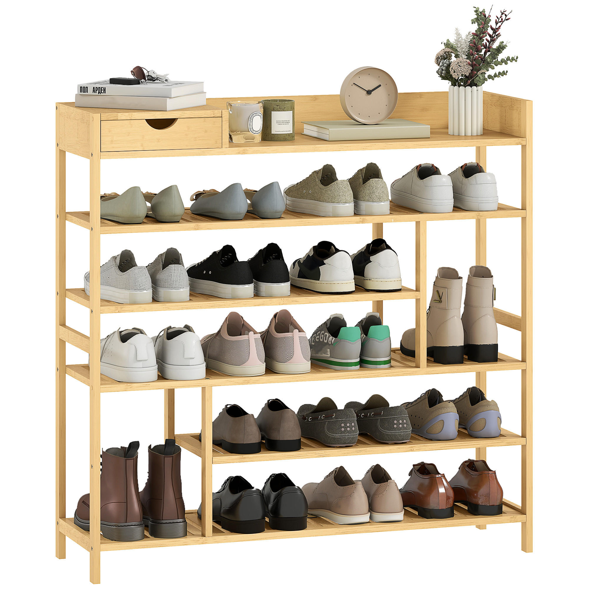 SCHUHREGAL DE-09729 Natur - Naturfarben, Naturmaterialien (101/100/30cm) - ComfortXL