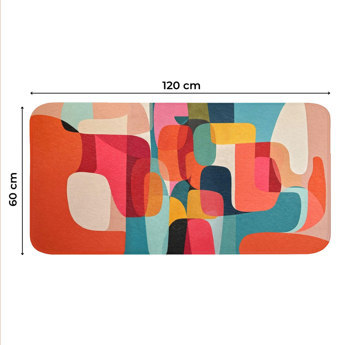 WC PŘEDLOŽKA Tvary - barevné - abstraktní - letadla 120x60 cm - různobarevná, textil/plast (120/1cm) - OnlyWow