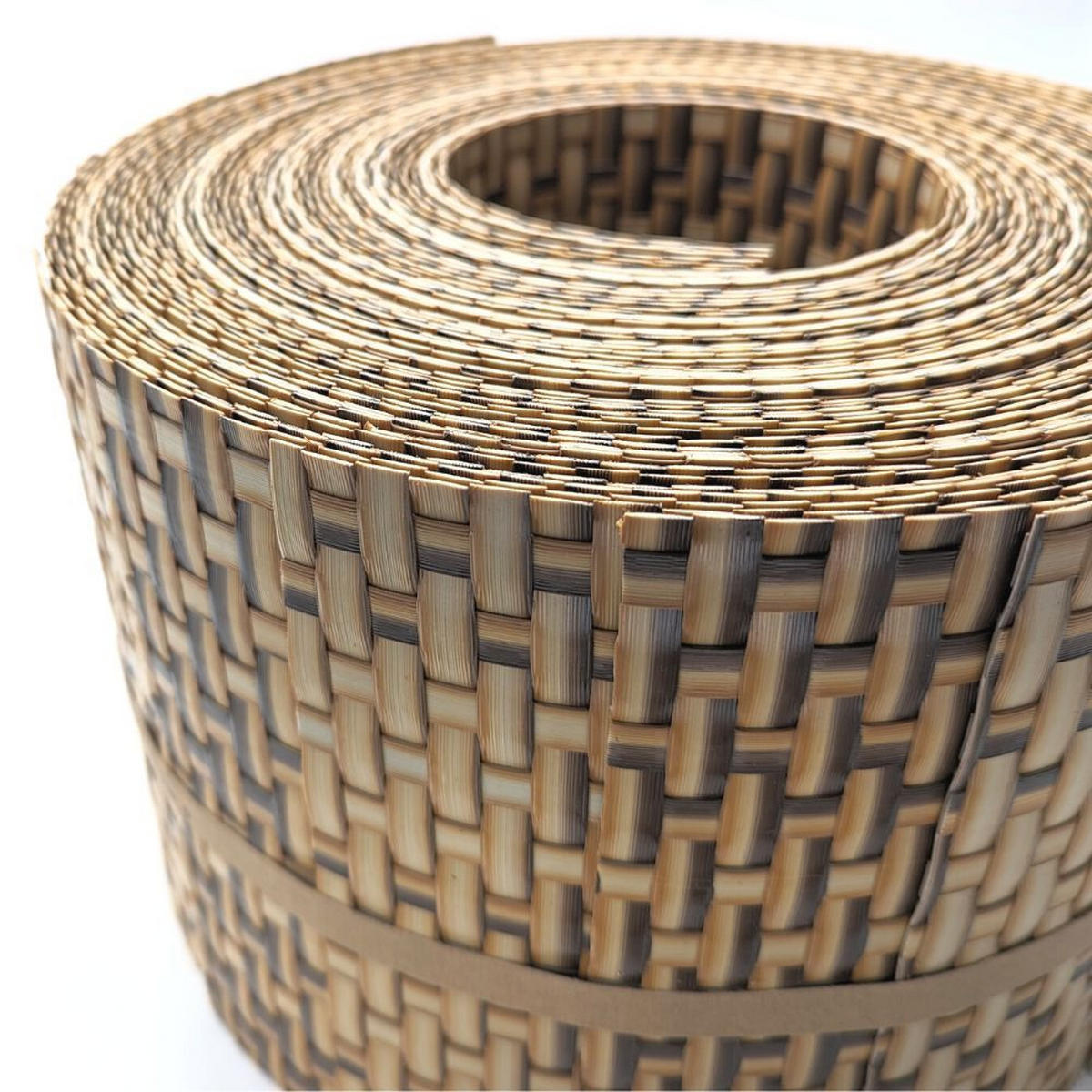 SICHTSCHUTZSTREIFEN Rattan für Doppelstabmatten UV-beständig Stroh 10x 2,55m - Akaziefarben, Kunststoff (2550/19cm) - ZAUN|ZU