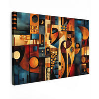 LEINWANDBILD Figuren - Abstrakt - Symbole Wohnzimmer 120x80 cm - Terracotta, Textil (120/80cm) - MuchoWow