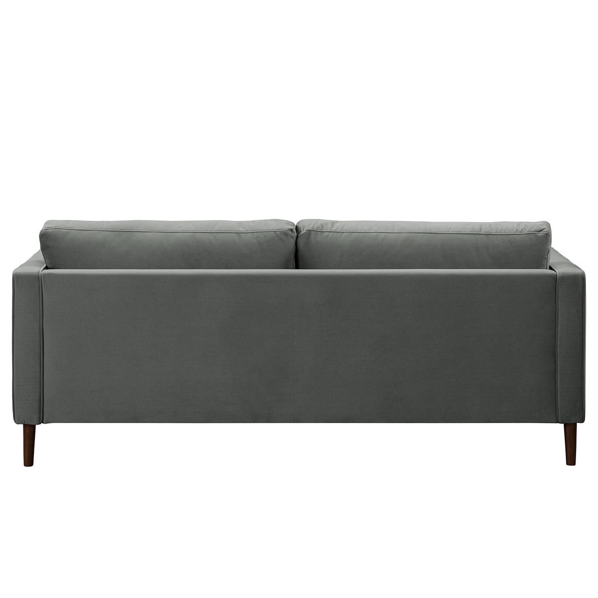 3-SITZER SOFA - Samt - Grau, Textil (191/80/86cm) - home24