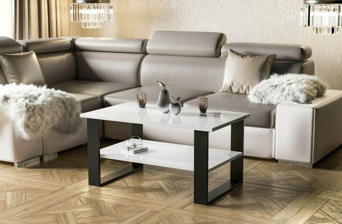 COUCHTISCH Inga - Weiß Hochglanz, Holzwerkstoff (110/65/53cm) - Endo-Moebel