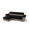 ECKSOFA L REBI L2 Rainbow 15/83 Links mit Schlaffunktion, Schwarz/Beige, L-Form - Beige/Schwarz, Textil (251/140cm)