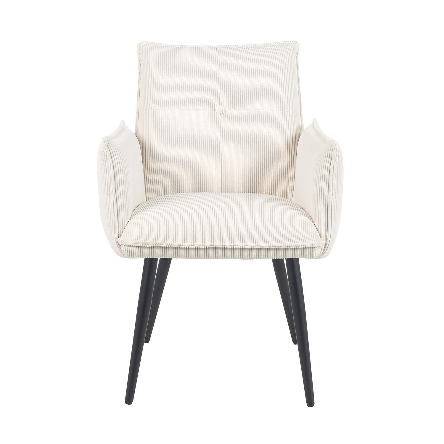 ESSZIMMERSTUHL Mika-Ayla - Creme/Schwarz, Textil/Metall (60/88/63cm) - DUBI Möbel