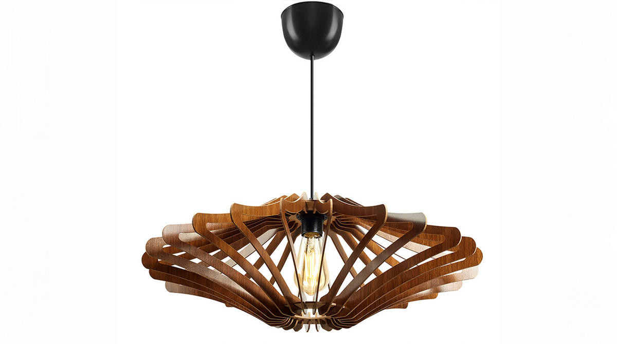 HÄNGELAMPE ALZETTE Walnuss Dekor Holz - Nussbaumfarben, Holz (59/59/55cm) - KAWOLA