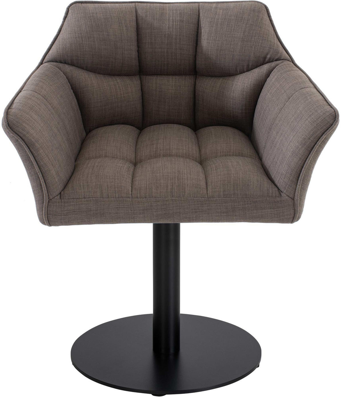 SESSEL Stoff grau - Schwarz/Grau, Textil/Metall (64/75/48cm) - CLP