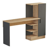 SCHREIBTISCH Varhalo - Eichefarben/Anthrazit, Holzwerkstoff (40/152.5/120cm) - [en.casa]