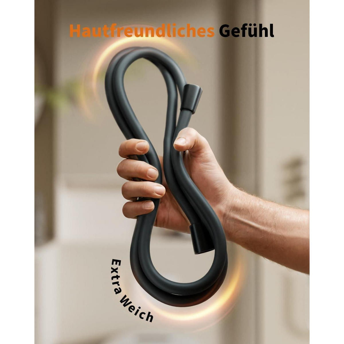 BRAUSESCHLAUCH 2 m Schwarz - Schwarz, Kunststoff (16.6/12.7/28cm)
