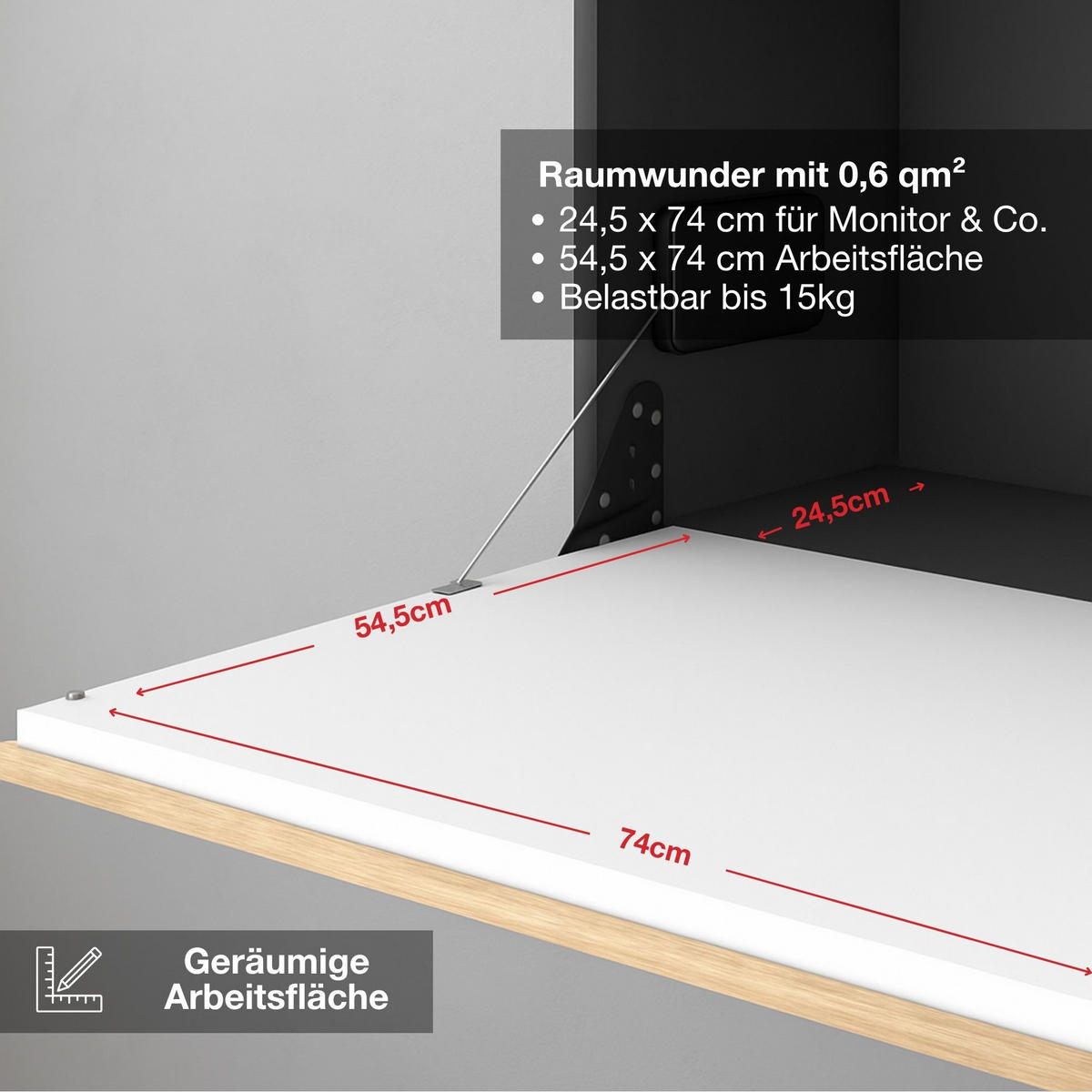 SEKRETÄR Cubas Premium Signalweiß Signalweiß - Weiß, Holz/Metall (36/80/121.2cm) - ASSMANN