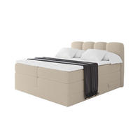 BOXSPRINGBETT mit Matratze H3/H4 - NINA KING - 160x200 cm Dunkelbeige - Baltimorefarben, Holzwerkstoff (160/200cm) - ALTDECOR