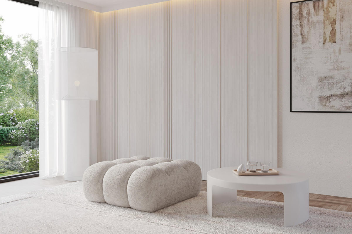 TABURET OLEA-PUF 91x87x44 cm Světle šedá Žinylka - černá/světle šedá, kompozitní dřevo/textil (91/44/87cm) - ALTDECOR