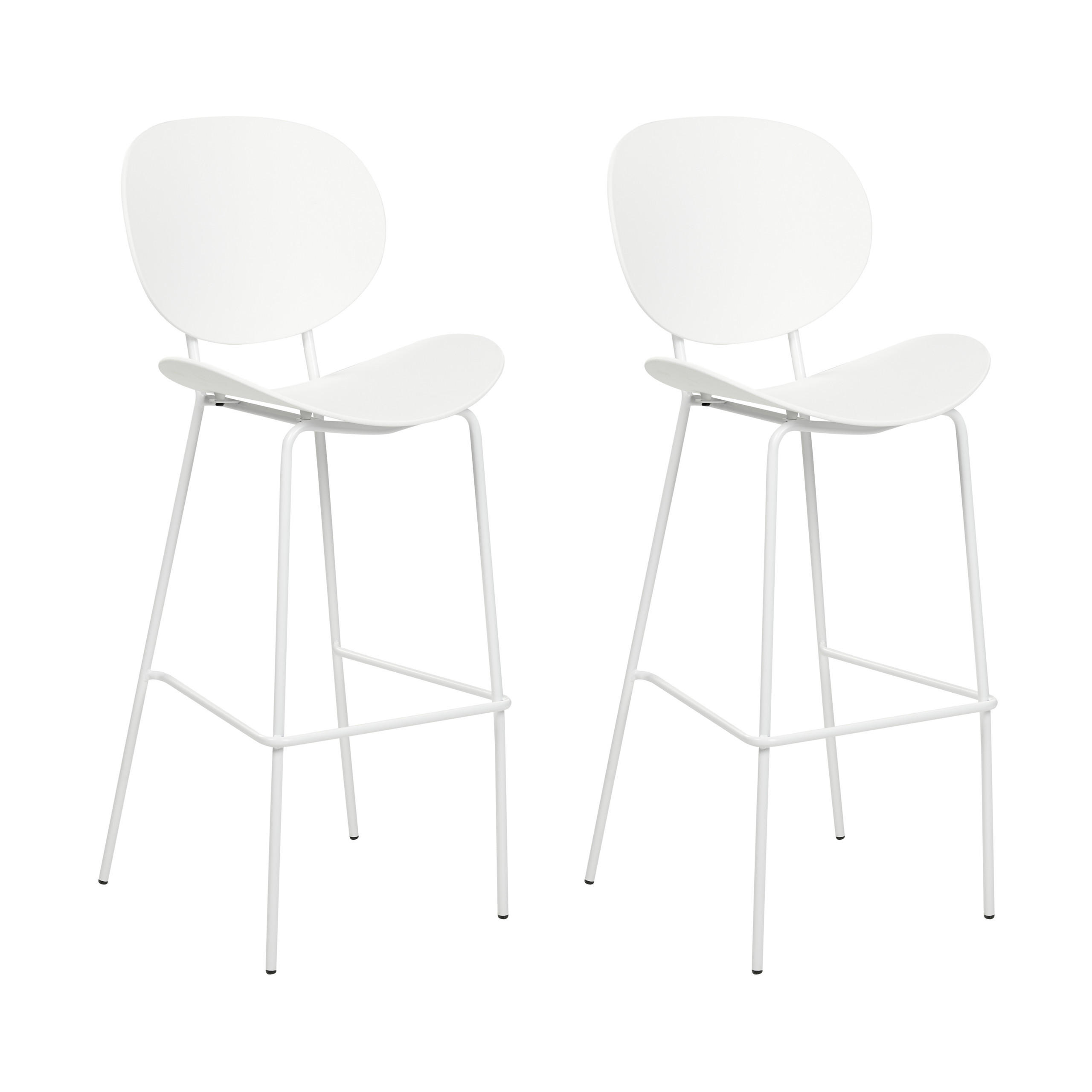 BARSTUHL 2er-Set Kunststoff weiß Shonto - Weiß, Kunststoff (52/116/48cm) - Beliani