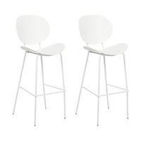 BARSTUHL 2er-Set Kunststoff weiß Shonto - Weiß, Kunststoff (52/116/48cm) - Beliani