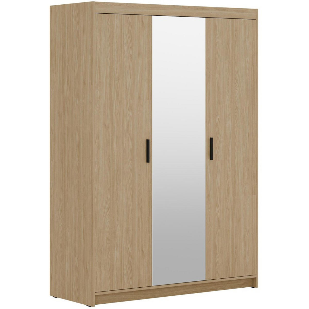DREHTÜRENSCHRANK Elena mit 3 Türen, mit Spiegel, Eiche Geölt - Eichefarben, Holzwerkstoff (130/190/53cm) - Beautysofa