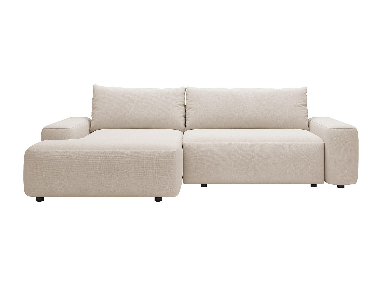 SCHLAFSOFA - 4 Personen - Stoff - Beige - Beige, Textil (264/87/162cm) - Vente-Unique