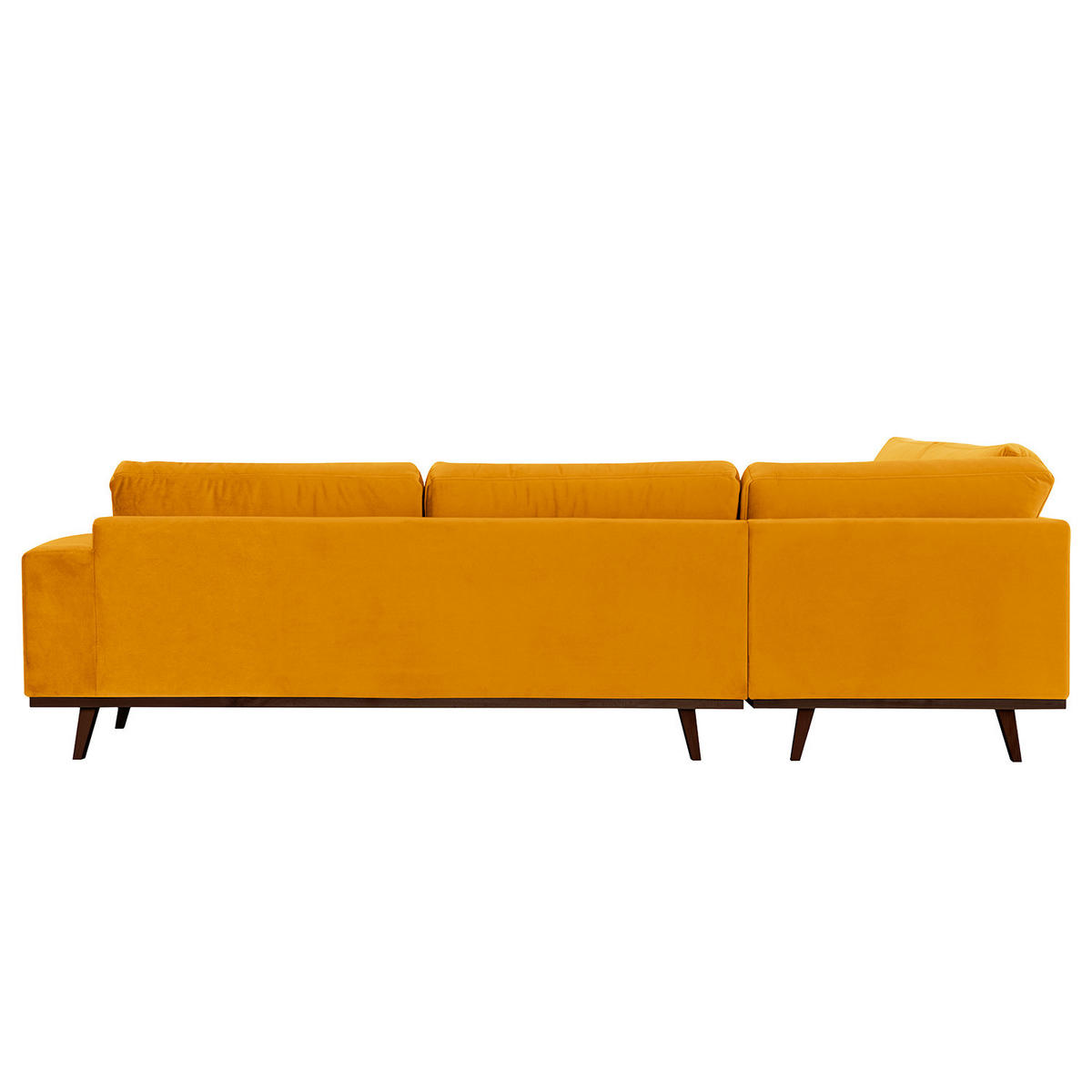 ECKSOFA mit Ottomane - Gelb/Buchefarben, Buchenholz/Textil (287/219cm) - home24