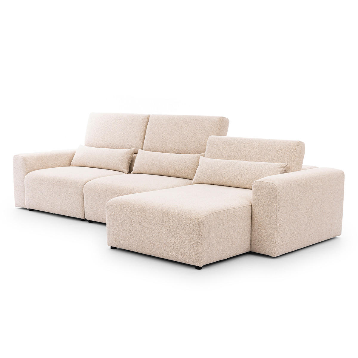 ECKSOFA Velano 3 Sitzplätze Beige - Beige, Holz (314/167cm) - Petits-meubles