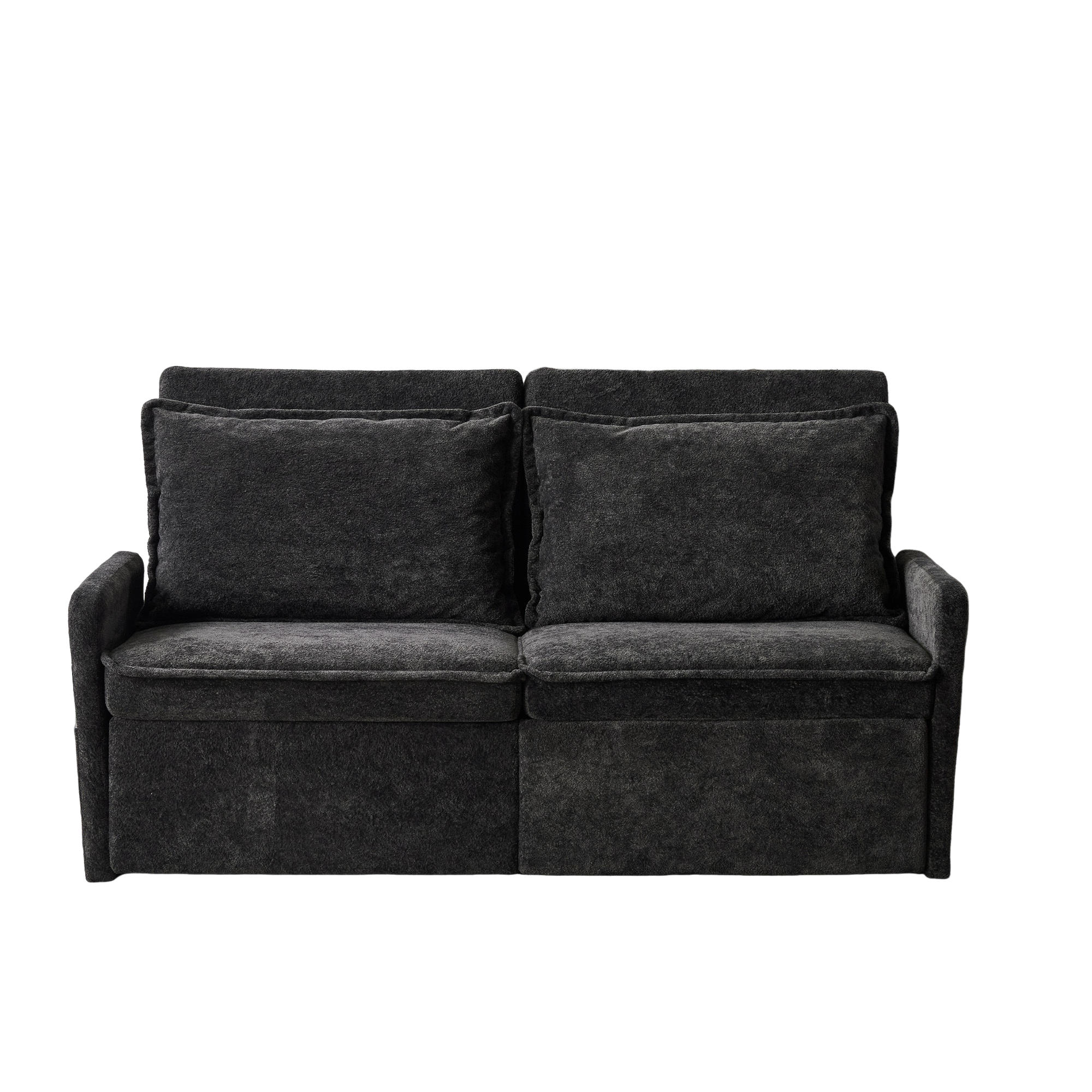 SCHLAFSOFA 172.5/71/95 cm Schwarz mit USB-Anschluss, 5-fach verstellbarer Rückenlehne und Stauraum - Schwarz, Textil (71/95/172.5cm) - Oxeza