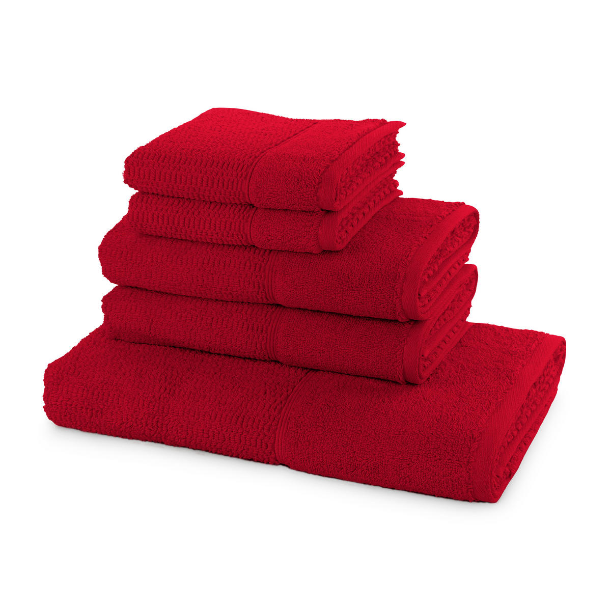HANDTUCHSET PEARL 5- TLG - Rot, Textil (67/140cm) - Möve for Frottana