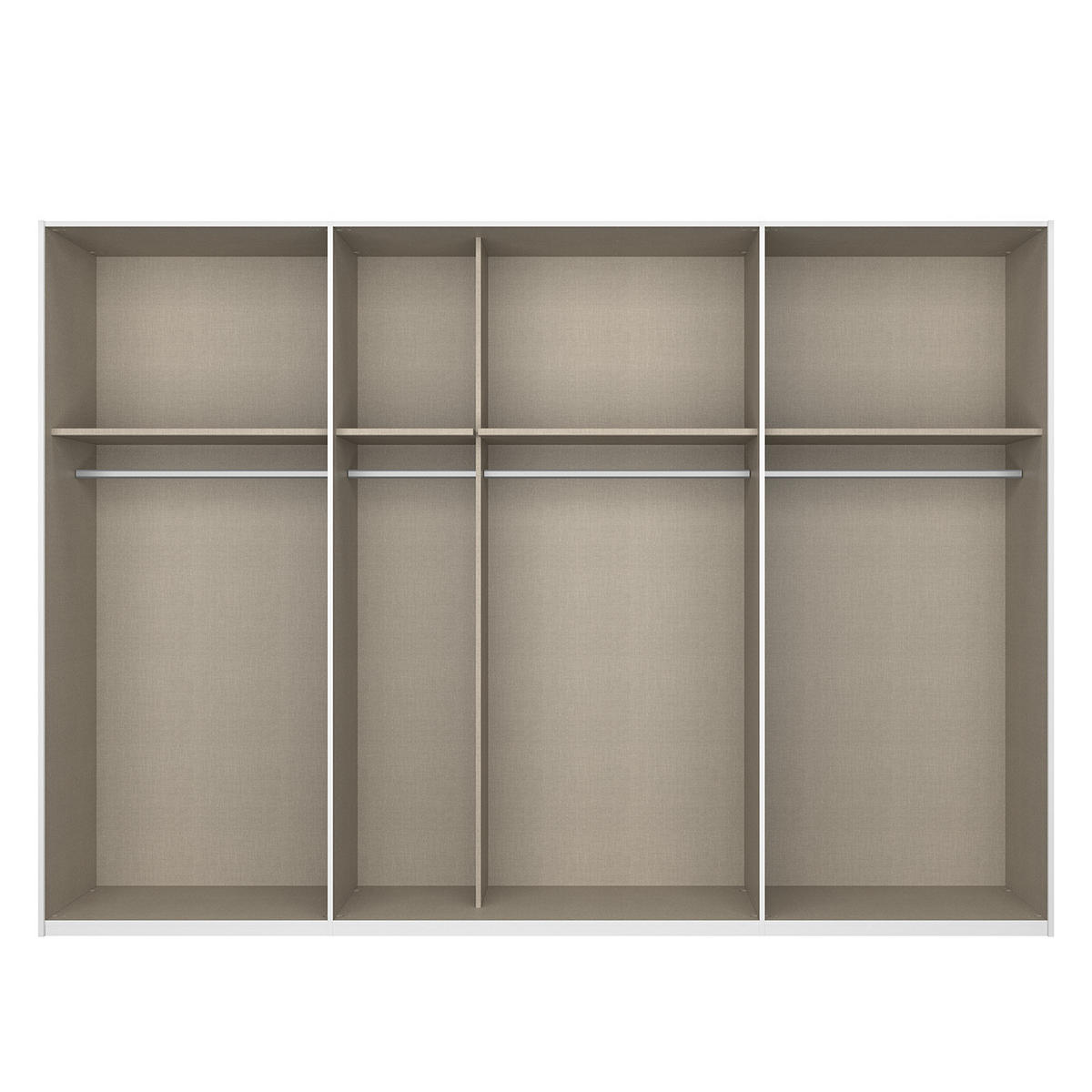 SCHWEBETÜRENSCHRANK - Weiß, Glas/Holzwerkstoff (315/222/68cm) - home24