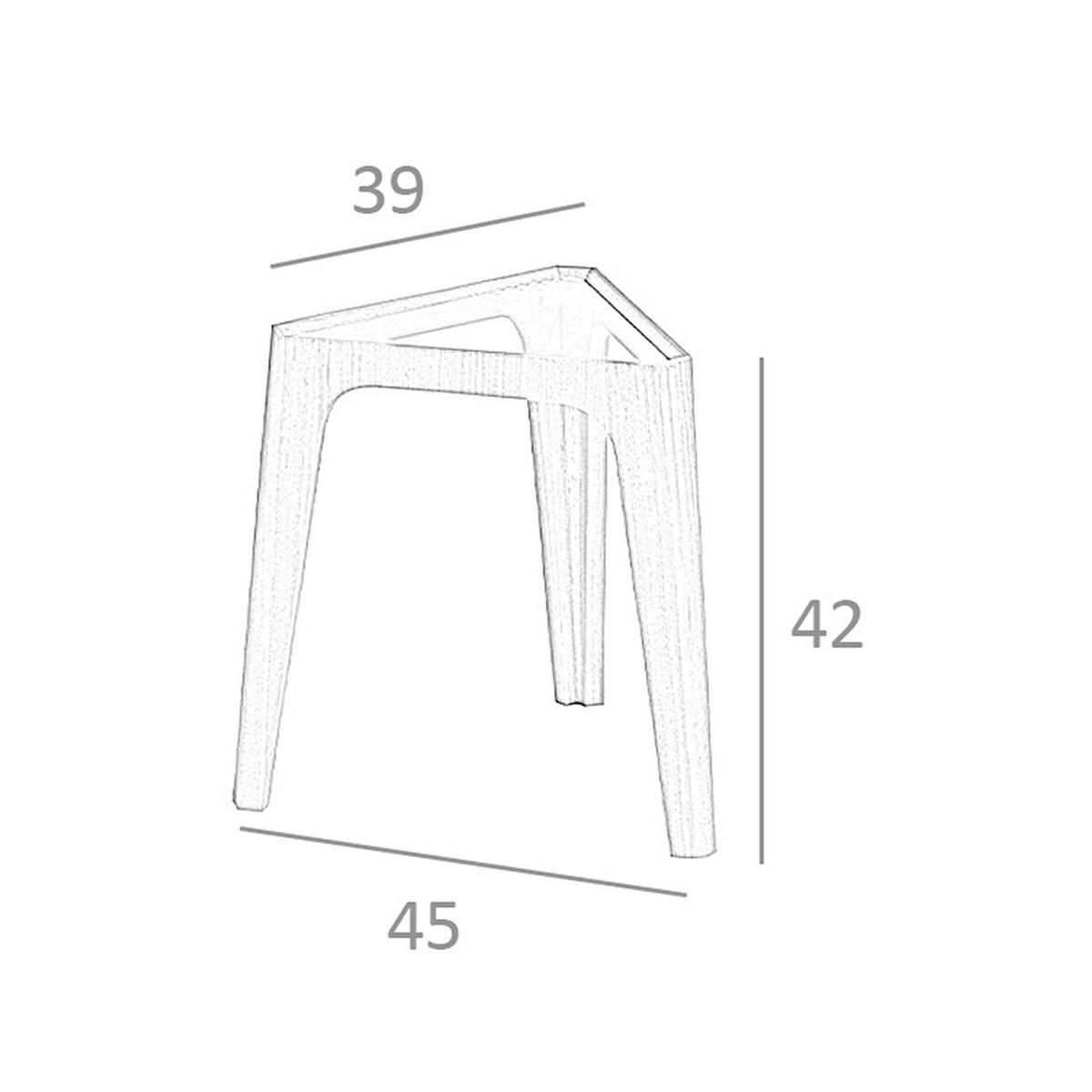 ECKTISCH Dreieckiger aus gehärtetem Glas und Nussbaum 45/39/42 cm - Transparent/Nussbaumfarben, Glas/Holz (39/45/42cm) - ANGEL CERDA