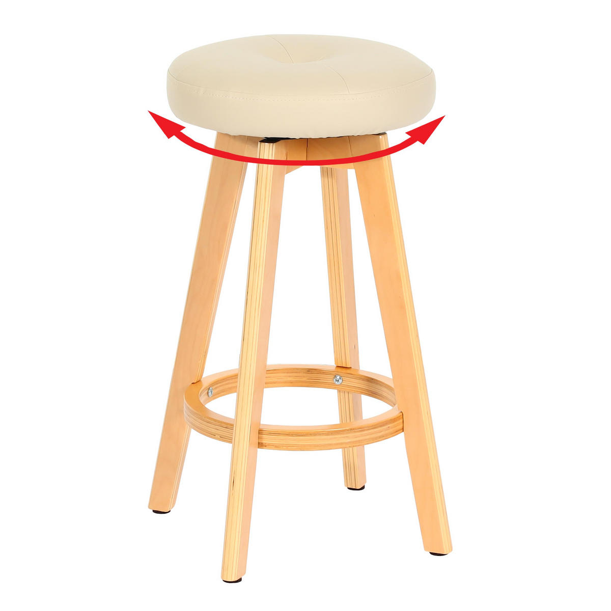 BARHOCKER Cremeweiß - Weiß, Holz (45/67/45cm) - MCW