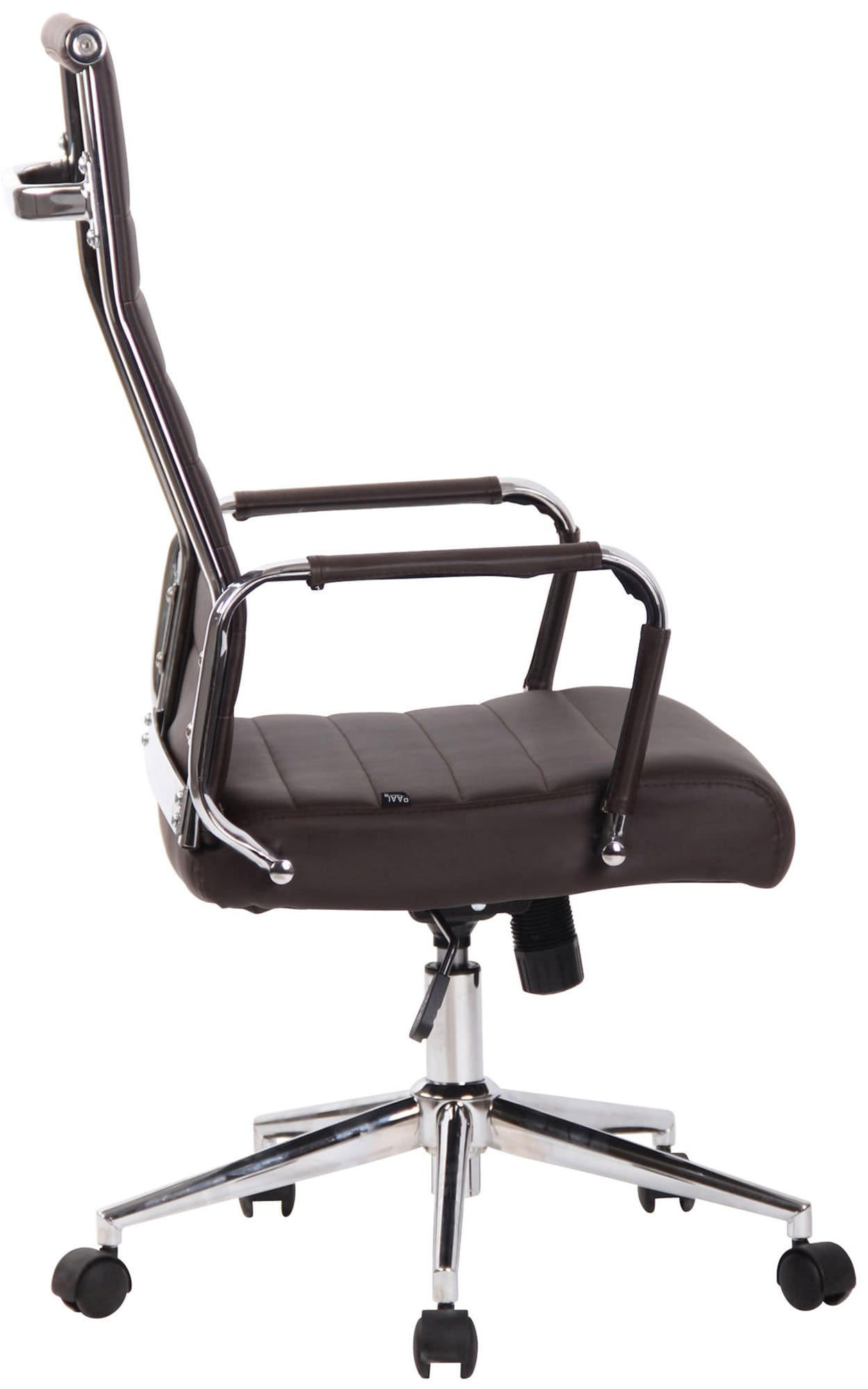 DREHSTUHL Lederlook braun - Chromfarben/Braun, Textil/Metall (58/105/66cm) - CLP