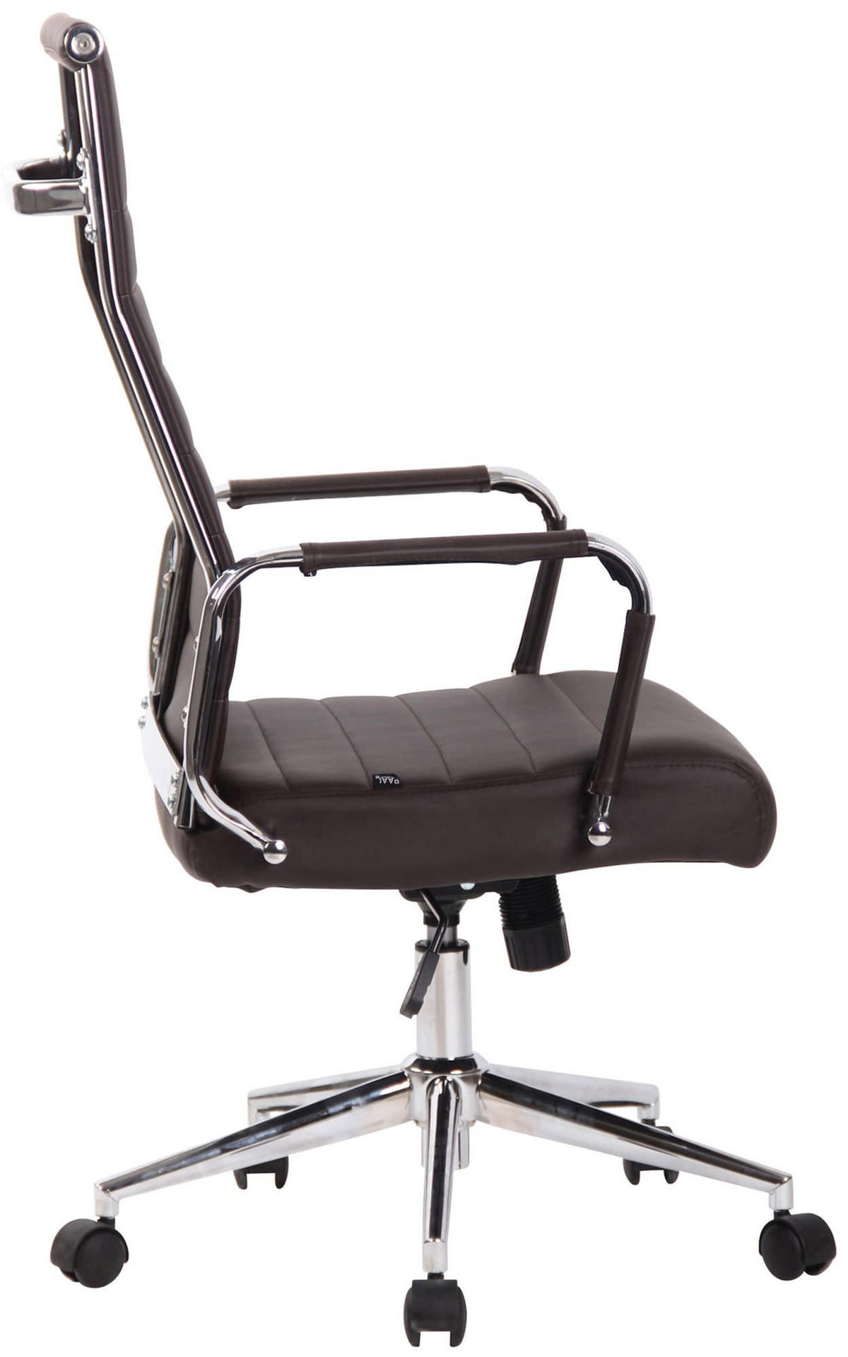 DREHSTUHL Lederlook braun - Chromfarben/Braun, Textil/Metall (58/105/66cm) - CLP