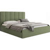 POLSTERBETT Amira Slim mit Bettkasten, Grün Boucle 200x200 cm - Birkefarben/Schwarz, Holz/Holzwerkstoff (200/200cm) - WFL GROUP