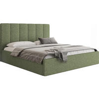 POLSTERBETT Amira Slim mit Bettkasten, Grün Boucle 200x200 cm - Birkefarben/Schwarz, Holz/Holzwerkstoff (200/200cm) - WFL GROUP