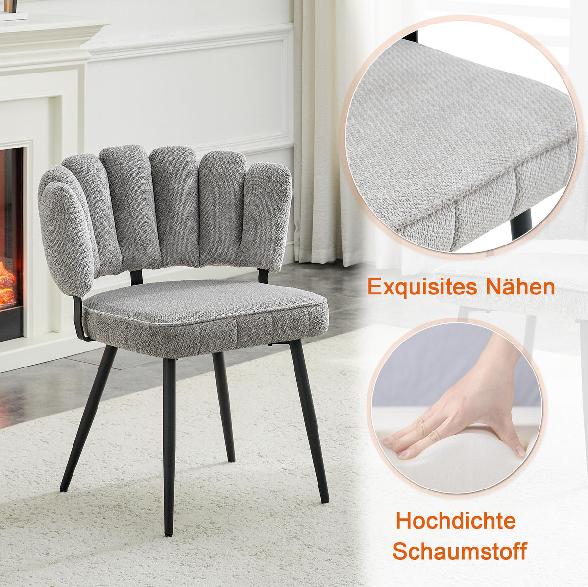TISCH- UND STUHLSET rund 60 cm MDF mit 2 Stühlen - Hellgrau, Metall (60/72/60cm) - Meubliv