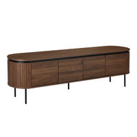 TV-SCHRANK, dunkles Holzeffekt - Braun, Holz (40/55/200cm) - Oviala