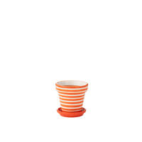 BLUMENTOPF GRANADA STRIPES - Töpferei - Orange - S - Ø 21 cm - Multicolor, Keramik (21/19cm) - J-Line