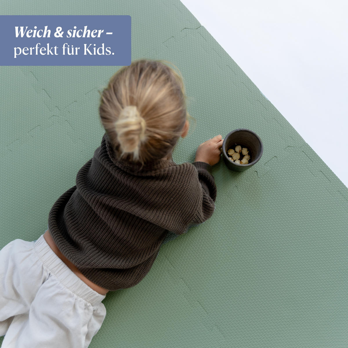 SPIELMATTE Classic Moss grün 131x131 - Grün, Kunststoff (131/131cm)
