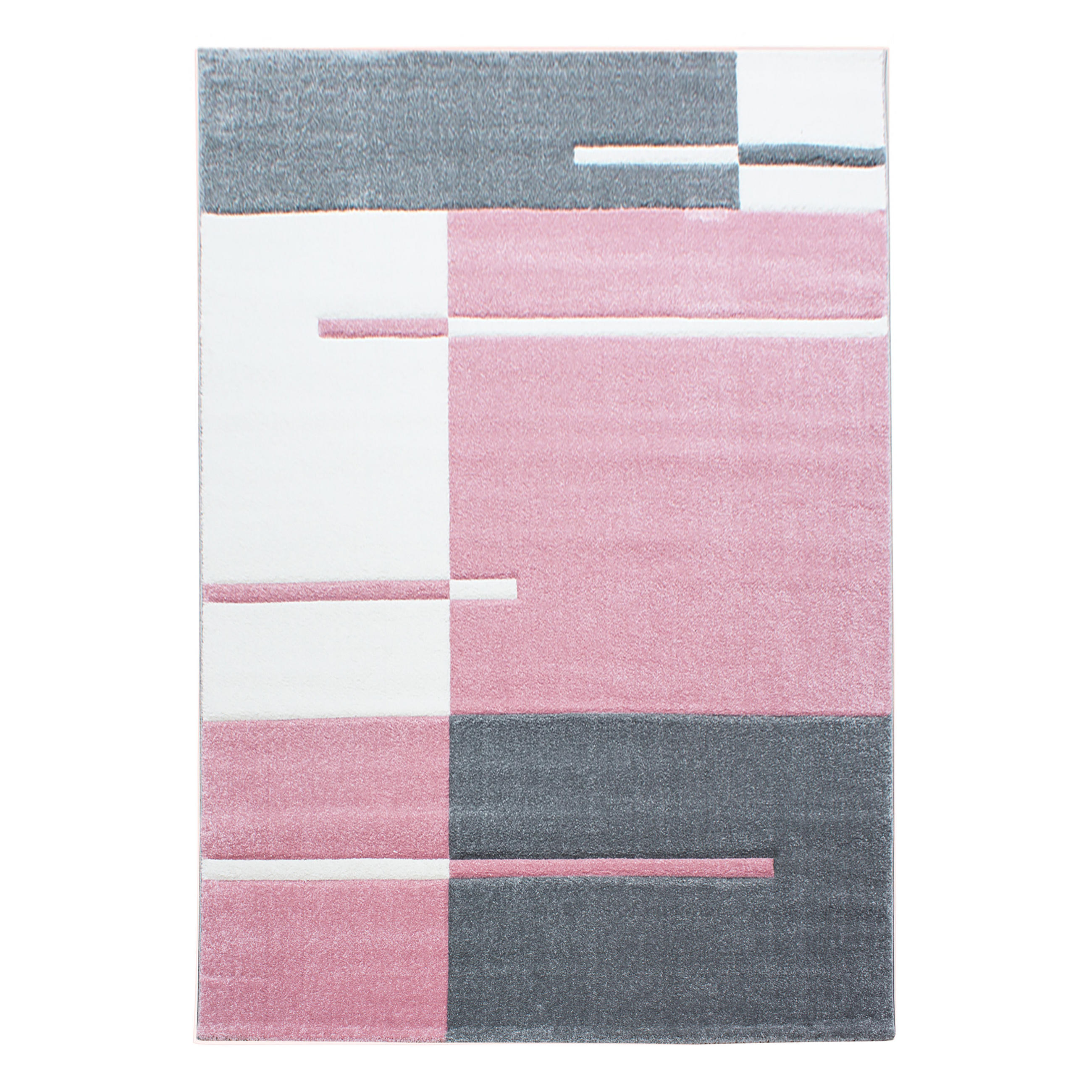 KURZFLORTEPPICH LATEMAR, kariert, Rosa, 160 x 230 cm - Rosa, Textil (160/230cm) - KADIMA DESIGN