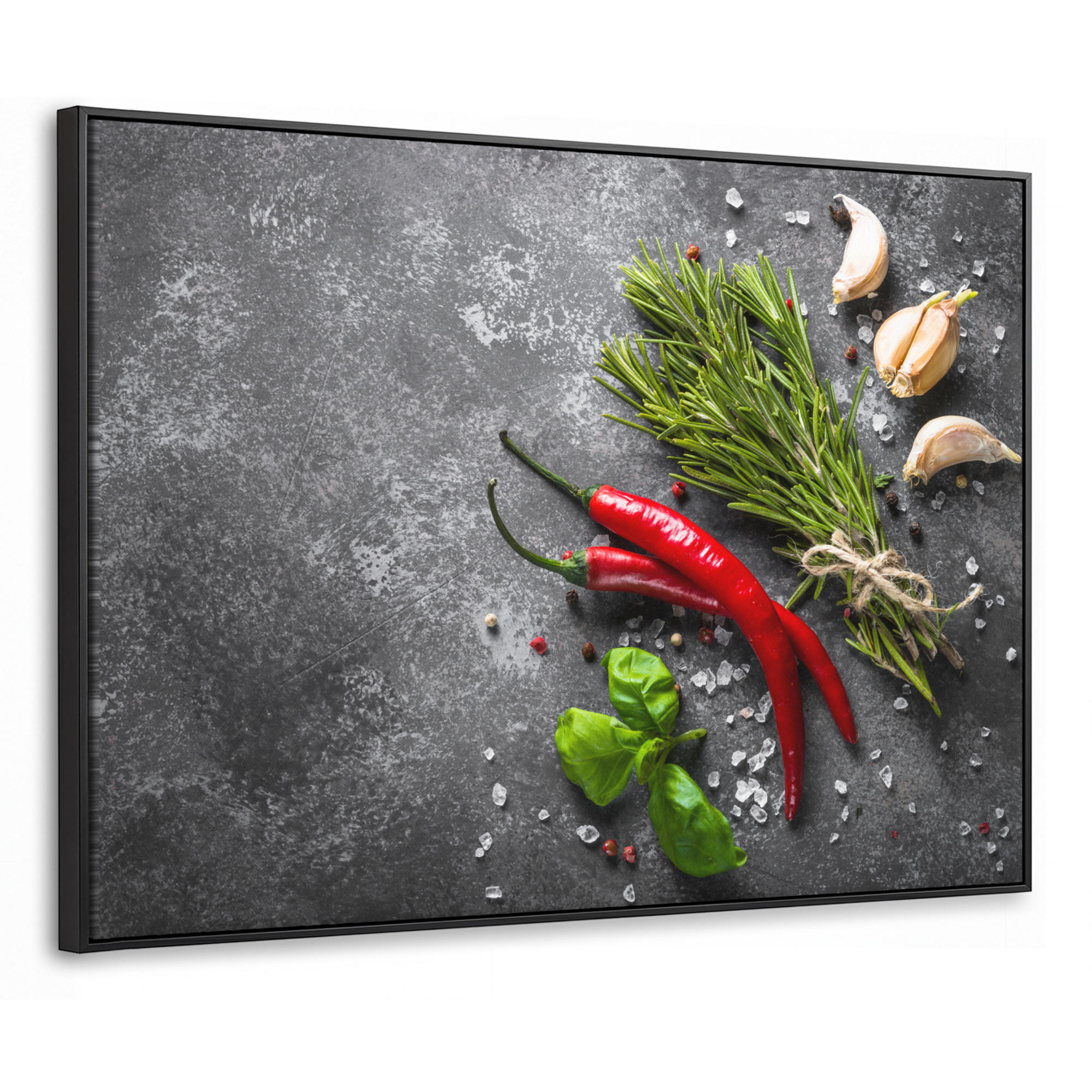 MuchoWow Leinwand Dunkelgrau 80x60 cm