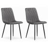 STUHL SCANNO 2-er Set, Grau, mit Samtstoff gepolstert - Anthrazit, Textil/Metall (45/89/53cm) - Komodee