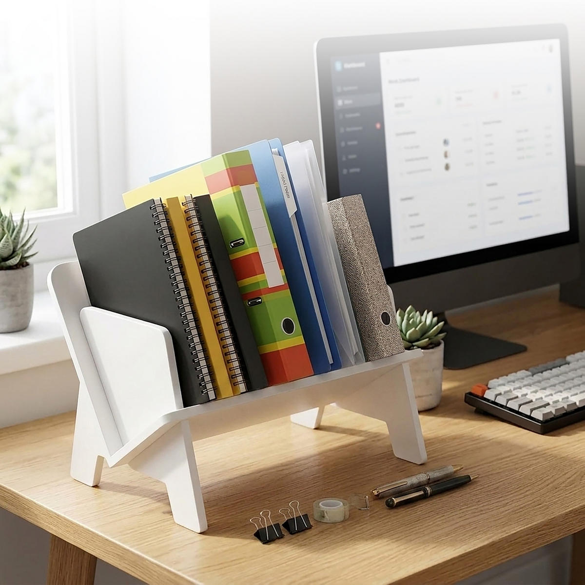 BÜCHERREGAL Weiß Tischregal - Weiß, Kunststoff (26/39/23.5cm) - Relaxdays