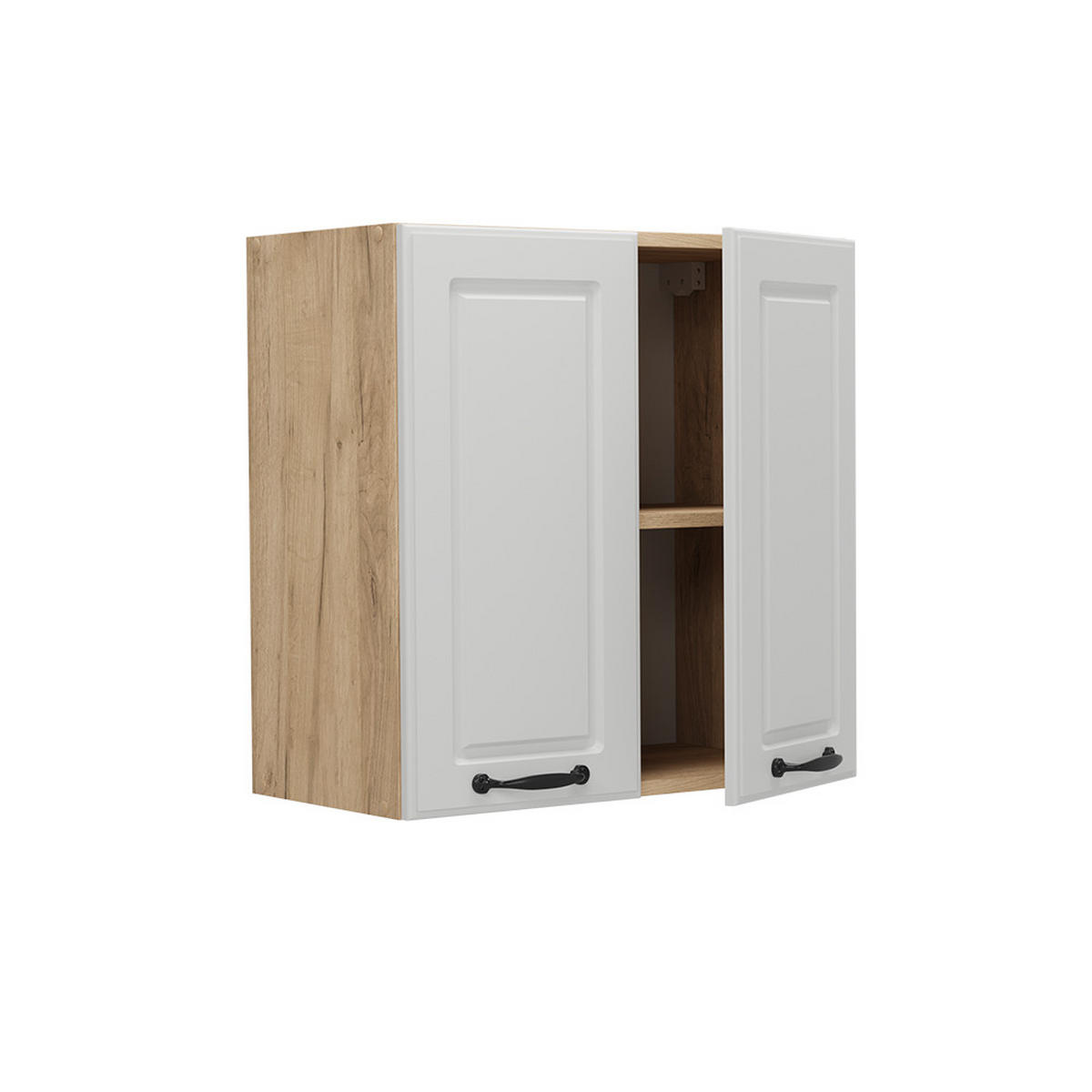 HÄNGESCHRANK R-Line Weiß Landhaus 60 cm - Honigeiche/Eiche Wotan, Holzwerkstoff (60/60/31cm) - Vicco