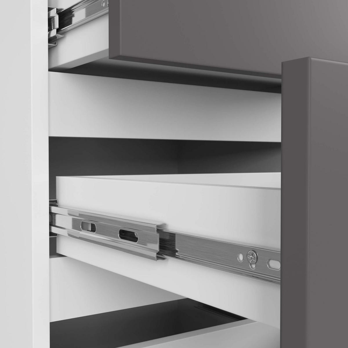 KOMMODE Weiß, Graphit Grau 74/40/35 - Weiß, Holzwerkstoff (40/74/35cm) - RAUMHIRSCH FURNITURE