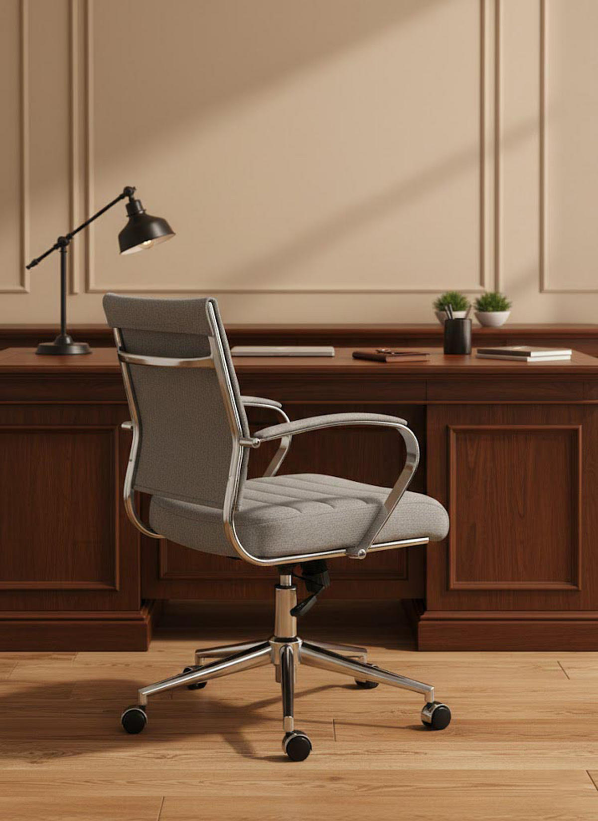 BÜROSTUHL Rynex Stoff grau - Chromfarben/Grau, Textil/Metall (57/100/62cm) - TPFLiving