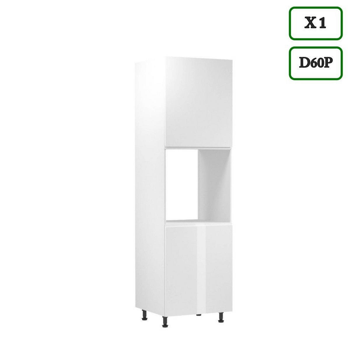 KÜCHENZEILE 240 cm Aspen K101-M240 in Weiß /Hochglanz - Weiß Hochglanz, Holz (240/212/60cm)