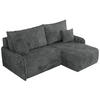 ECKSCHLAFSOFA ARPA L Dunkelgrau Cord - rechts - Dunkelgrau/Schwarz, Kunststoff/Textil (150/198cm) - MKS